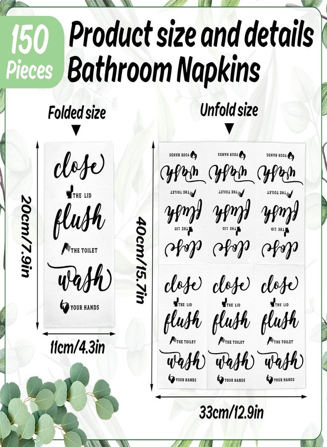 وولاين مجموعة والين من 150 قطعة مناديل حمام للضيوف، قواعد استخدام المرحاض، مناشف ورقية للاستخدام مرة واحدة، مناديل حمام، مناشف يد للاستخدام مرة واحدة للضيوف، مناسبة للحمام، غرفة المكياج، حفلات الزفاف، أعياد الميلاد، وحفلات استقبال المولود. - Image 2